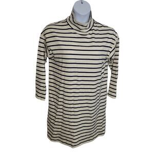 VINEYARD VINES dress navy blue striped funnel neck long‎ sleeve knit M